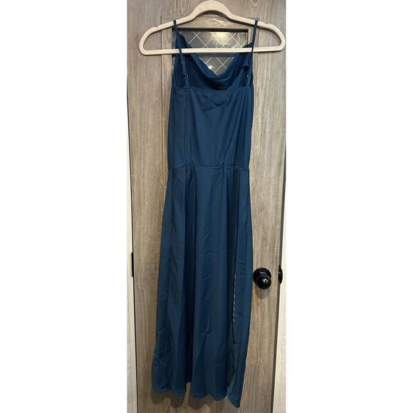 NEW Sleeveless Spaghetti Strap Satin Wedding Guest Party Dress S - Picture 2 of 3